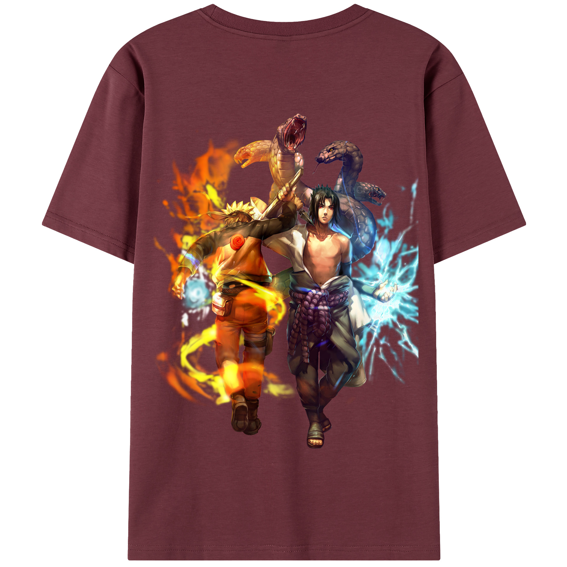 （画像用） NARUTO -ナルト- うちは サスケ Uchiha Sasuke 綿100％半袖Tシャツ（背面プリント）